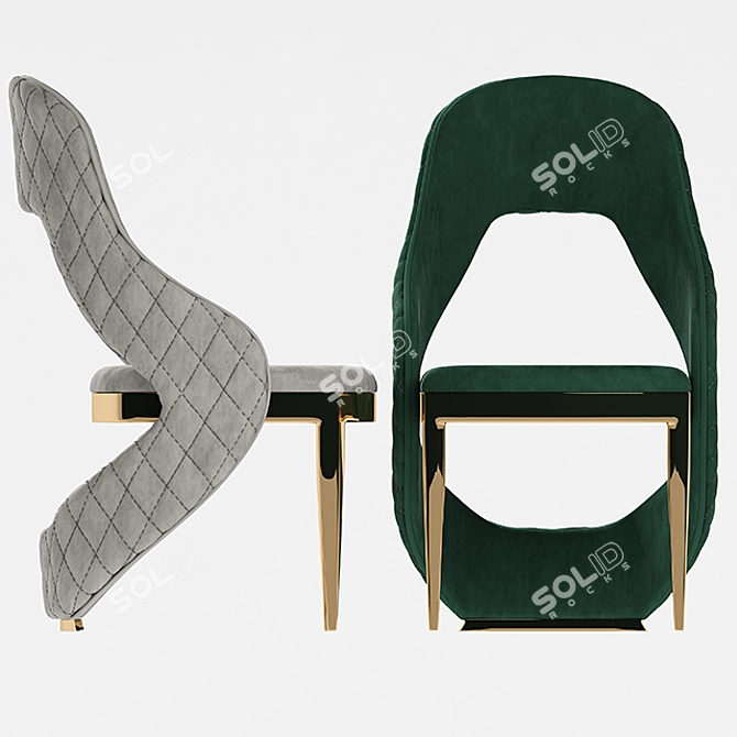Golden Luxe Leg Chair 3D model image 3