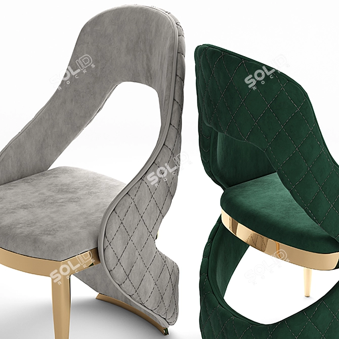 Golden Luxe Leg Chair 3D model image 5