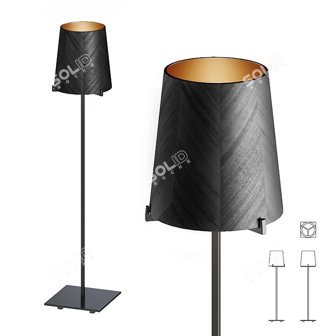 Elegant Stem Table Lamp 3D model image 2