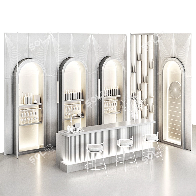 Elegant Cafe Interior 2015 3D model image 10