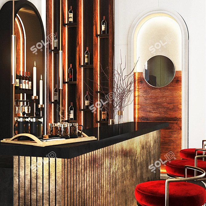 Elegant Cafe Interior 2015 3D model image 15