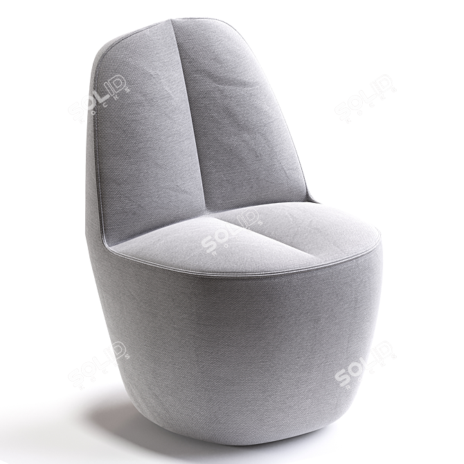 Cozy Bliss: Nenou Armchair 3D model image 2