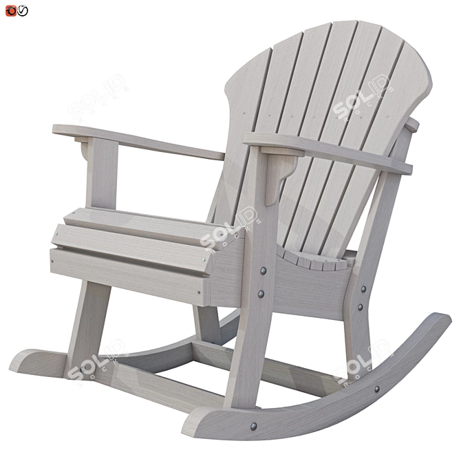 Wooden Rocking Chair - Garden Furniture 3D model image 1