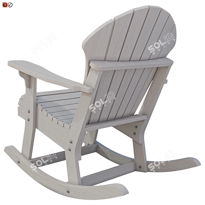 Wooden Rocking Chair - Garden Furniture 3D model image 2