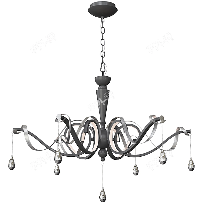 Modern Morris Chandelier - A Stylish Lighting Solution 3D model image 2