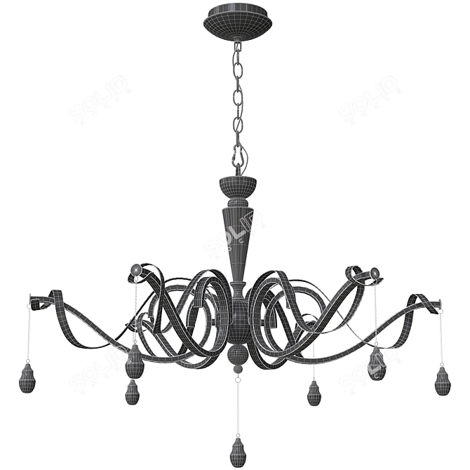 Modern Morris Chandelier - A Stylish Lighting Solution 3D model image 3