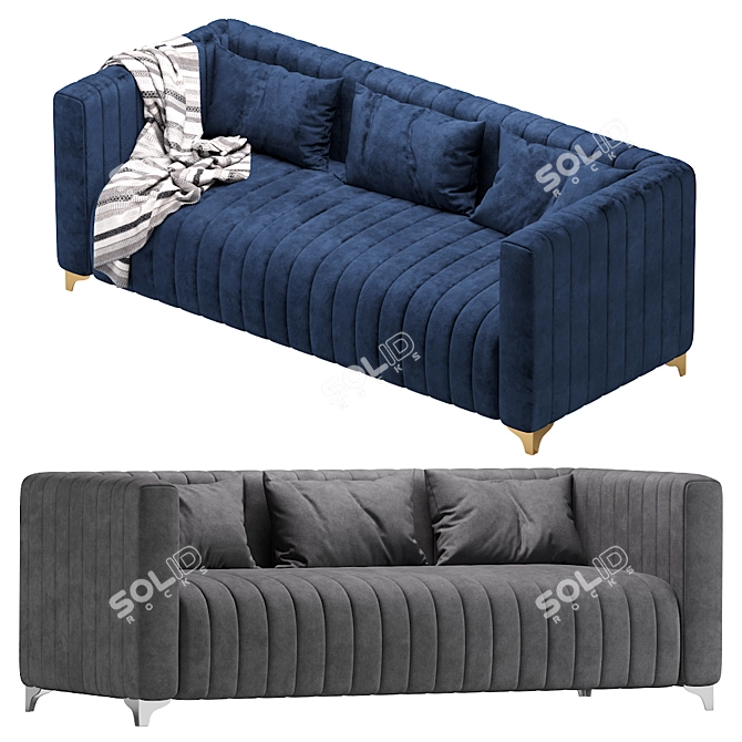 Chic Simona Sofa: Luxurious Comfort by Derar 3D model image 1