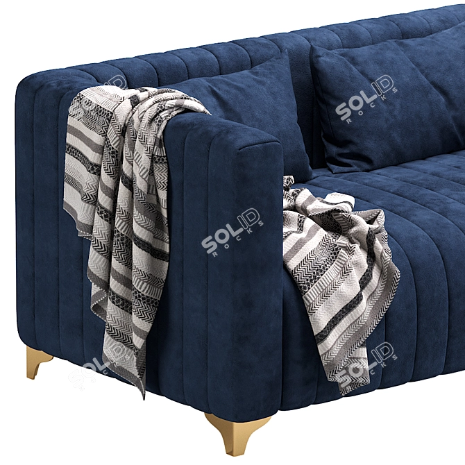 Chic Simona Sofa: Luxurious Comfort by Derar 3D model image 2