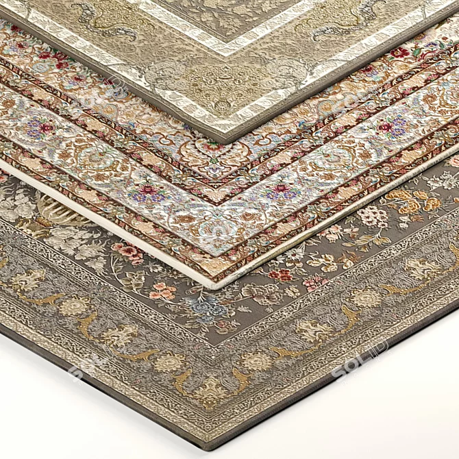 Exquisite Persian Carpet 03 3D model image 4