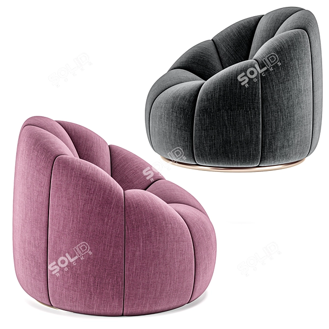 Title: Polygonal Puffy Chair 3D model image 2