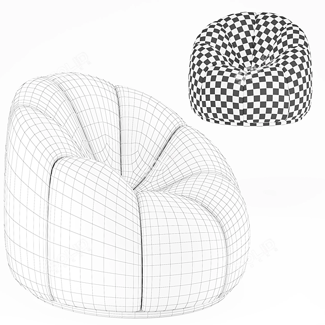 Title: Polygonal Puffy Chair 3D model image 5