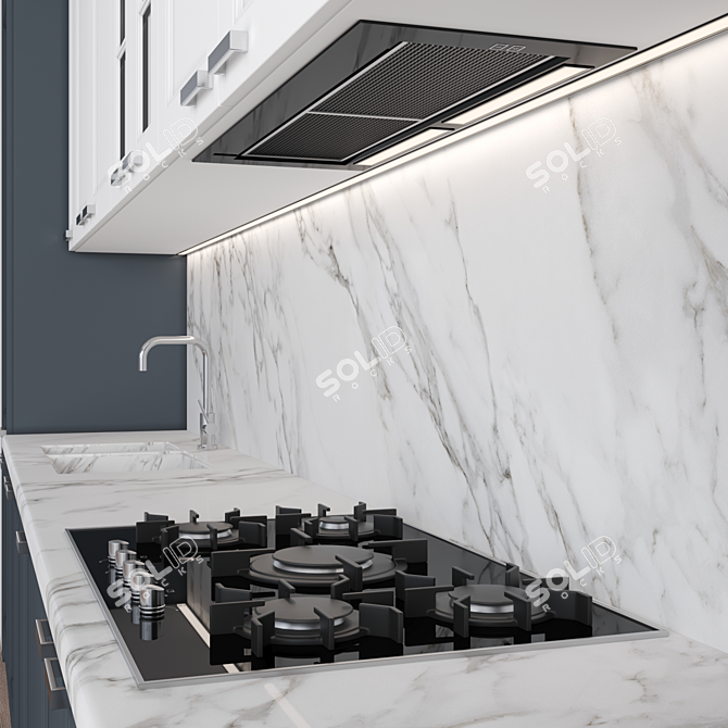 Versatile 3-Piece Kitchen: High-Quality Textures & Customizable Modular Design 3D model image 4