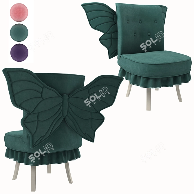 Elegant Foldable Butterfly Chair 3D model image 1