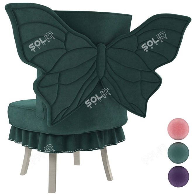 Elegant Foldable Butterfly Chair 3D model image 6