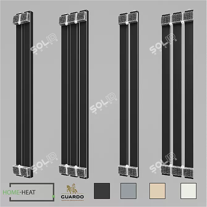 Guardo Retta 6SP Vertical Radiator Set 3D model image 3