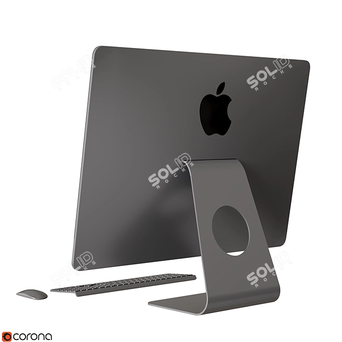 Sleek iMac PRO - Space Gray 3D model image 3