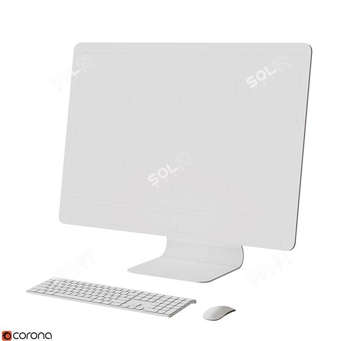 Sleek iMac PRO - Space Gray 3D model image 7