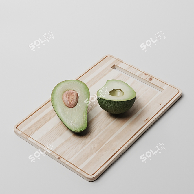 Versatile Avocado Set: 6 Varieties, Cutting Board & Plate 3D model image 4