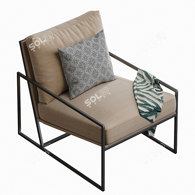 EICHHOLTZ Rowen Velvet Accent Chair 3D model image 1