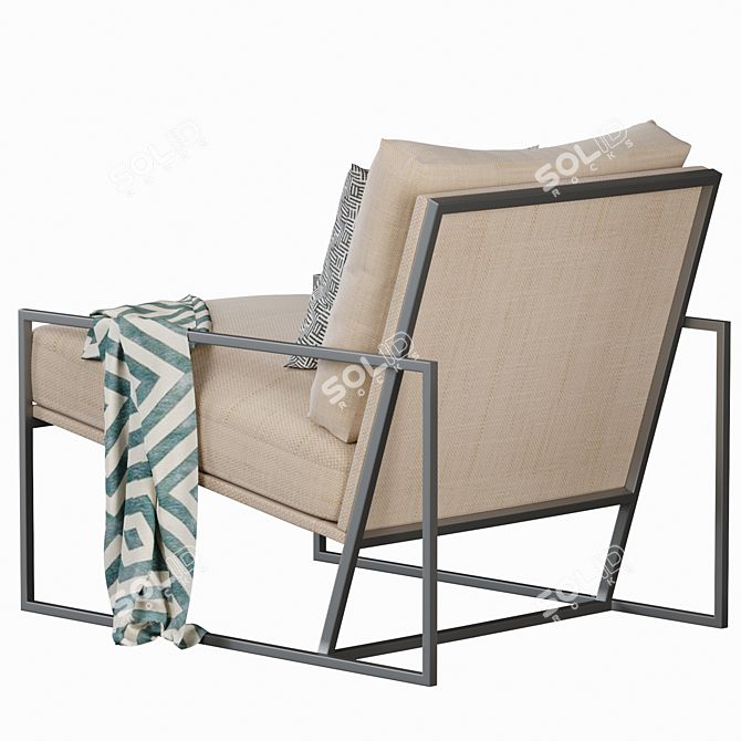 EICHHOLTZ Rowen Velvet Accent Chair 3D model image 3