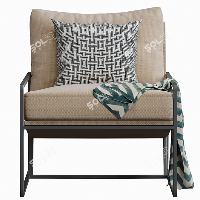 EICHHOLTZ Rowen Velvet Accent Chair 3D model image 4