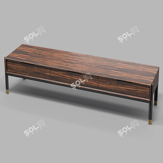 Elegant Ebony TV Stand by MOD Interiors 3D model image 1