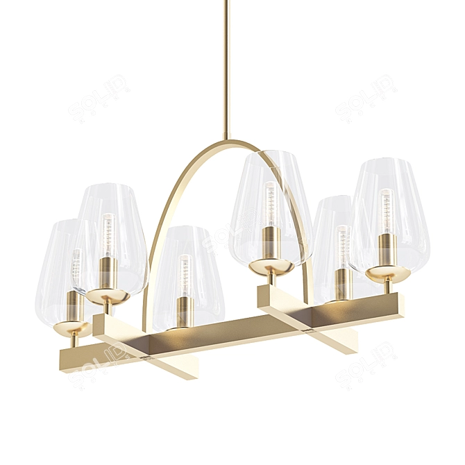 Elegant 6-Light Chandelier: Illuminate with Style 3D model image 1