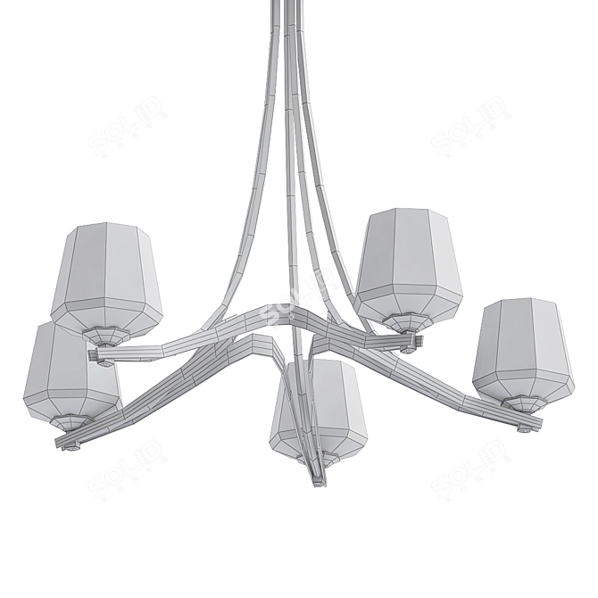 Elegant Ribbon 5 Arm Chandelier 3D model image 2