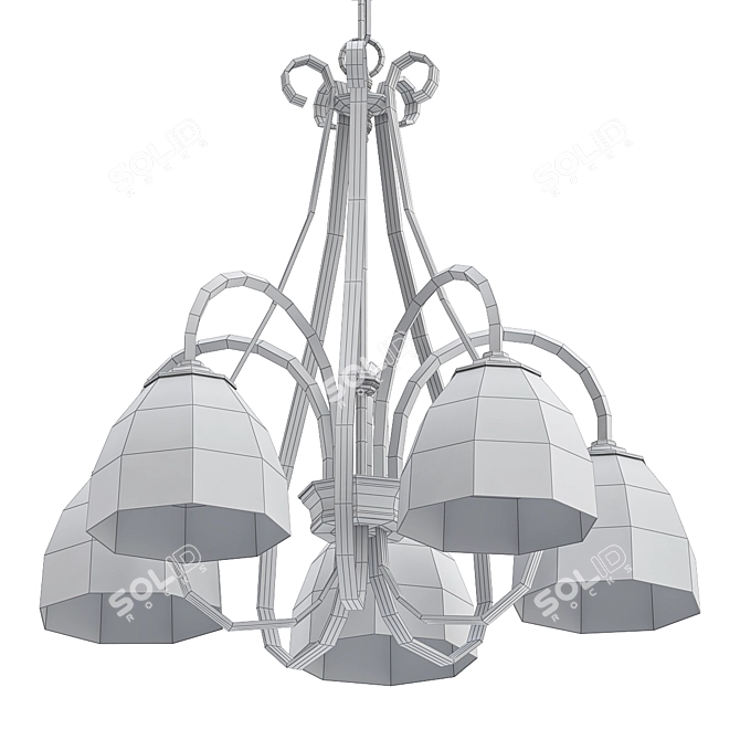 Elegant Taper 5 Arm Chandelier 3D model image 2