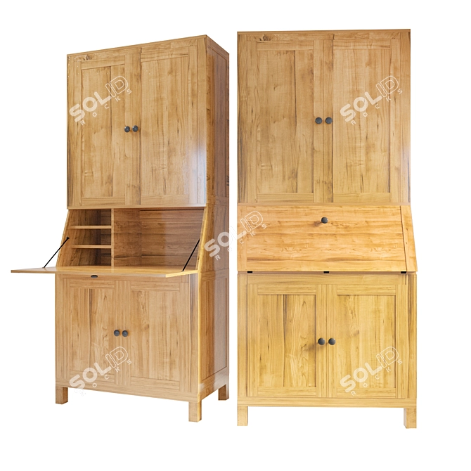 Functional IKEA HEMNES Office 3D model image 1