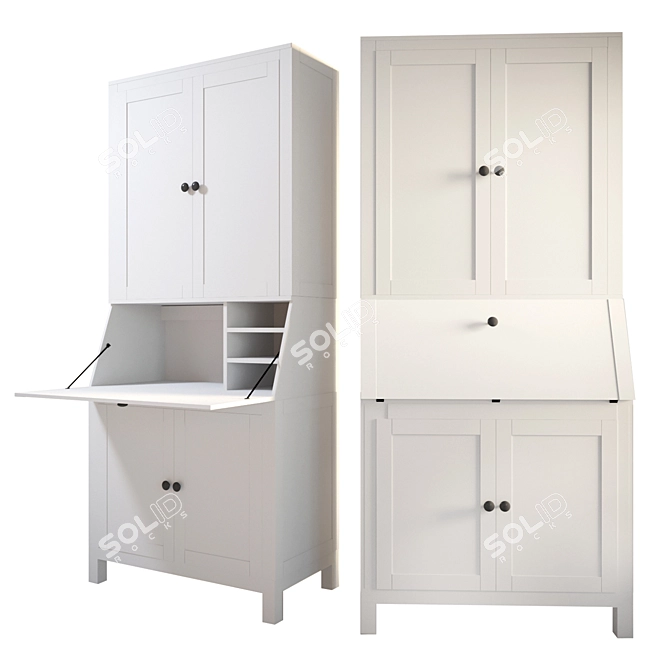 Functional IKEA HEMNES Office 3D model image 2