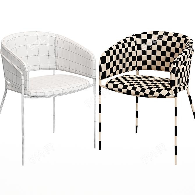 Elegant Vilhena II Chair 3D model image 3