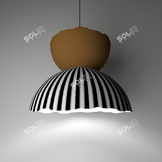 Recycled Paper Pendant Lamp 3D model image 1