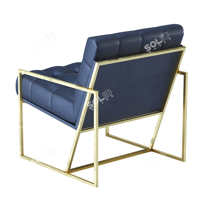 Elegant Gold Frame Scandinavian Chair 3D model image 1