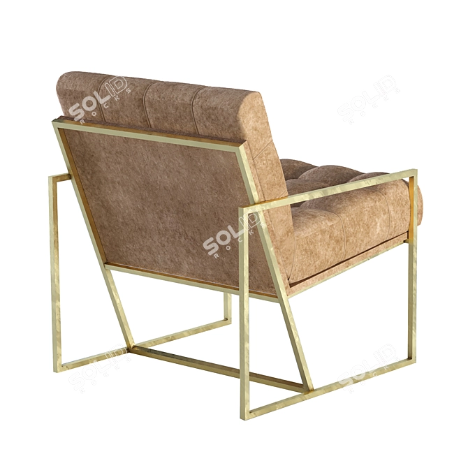 Elegant Gold Frame Scandinavian Chair 3D model image 4