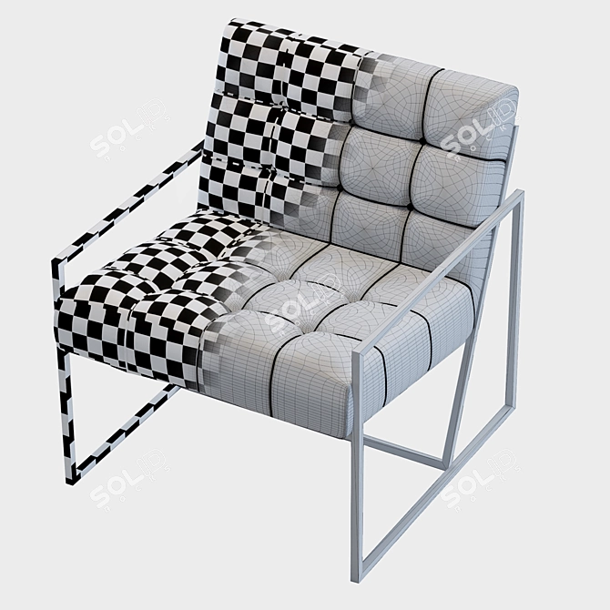 Elegant Gold Frame Scandinavian Chair 3D model image 5