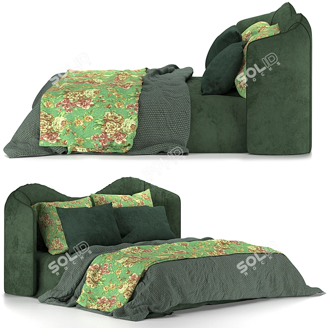 Ultimate Comfort Green Bedding 3D model image 1