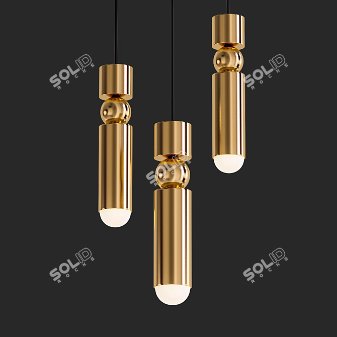 Sleek Nordic Fulcrum Pendant 3D model image 1