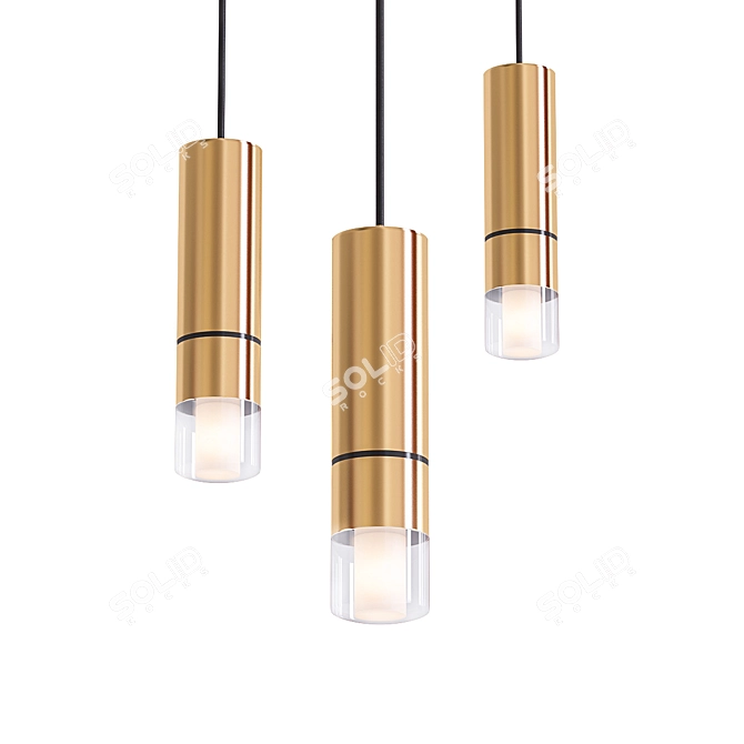 Elegant Brass Pendant Lighting 3D model image 1