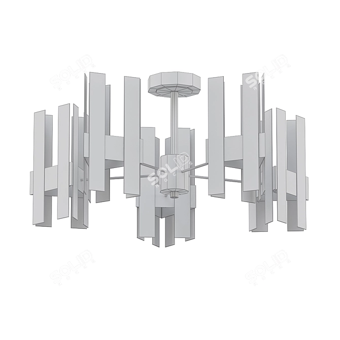 Vintage Black Loft Ceiling Chandelier 3D model image 2