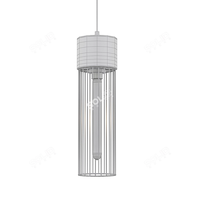Minimalist Cement Pendant Light 3D model image 2