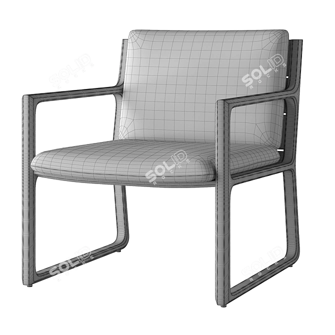 Luxury RH Vietri Lounge Chair 3D model image 5