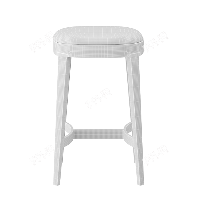 Devon Oak Bar Stool: Elegant & Ergonomic 3D model image 4