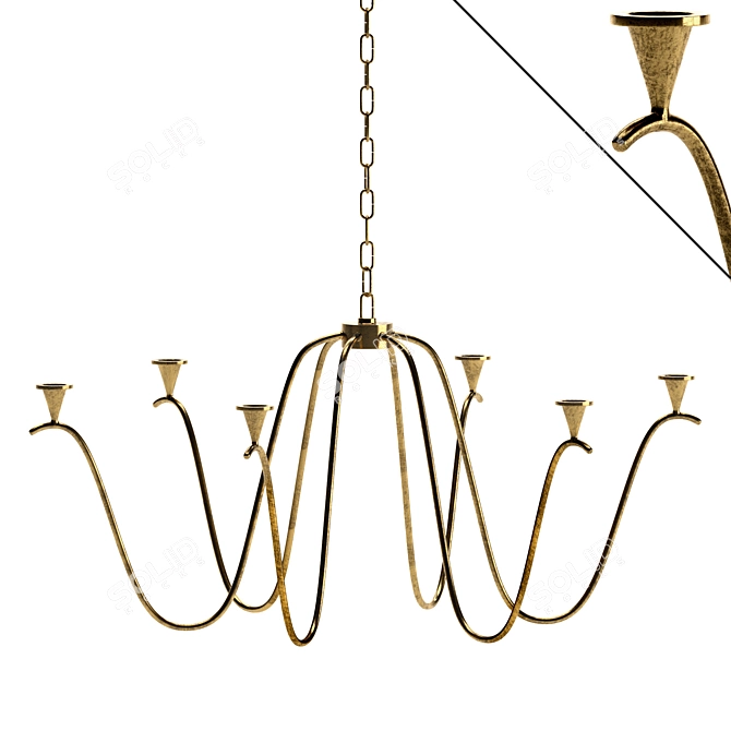 Elegant Debelleyme Crystal Chandelier 3D model image 1