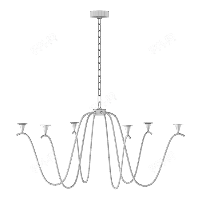 Elegant Debelleyme Crystal Chandelier 3D model image 2