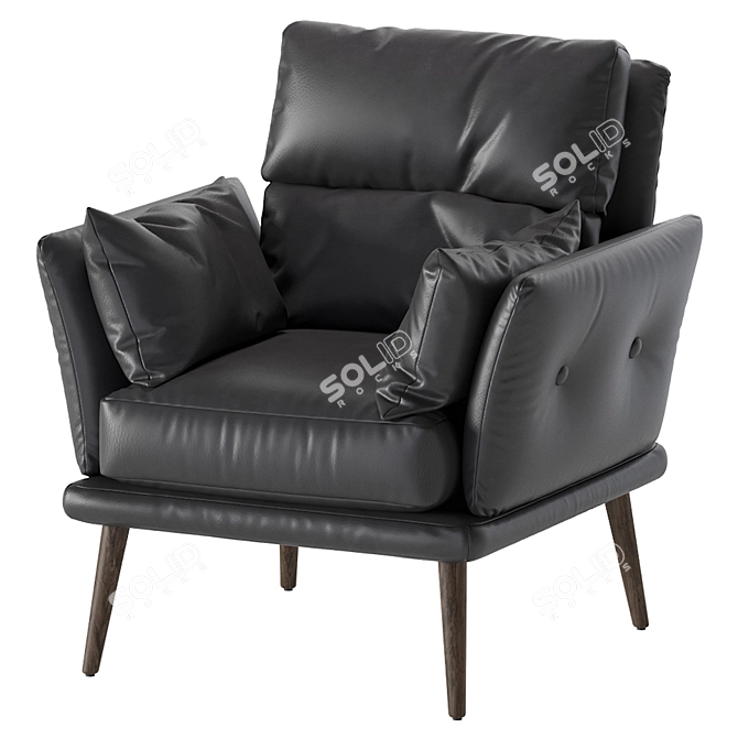 Luxury GAIA Leather Armchair 3D model image 2