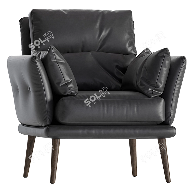 Luxury GAIA Leather Armchair 3D model image 6