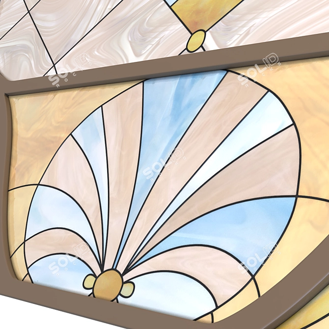 Tiffany Stained Glass Ceiling: Elegant & Authentic 3D model image 2