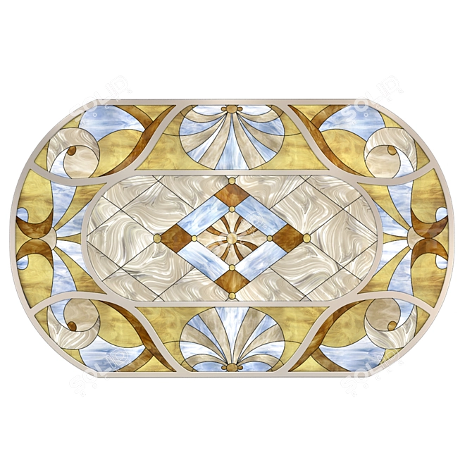 Tiffany Stained Glass Ceiling: Elegant & Authentic 3D model image 4