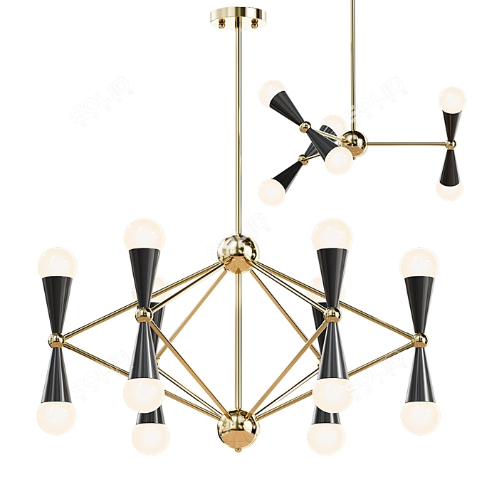 Elegant Adaman Chandelier 3D model image 1